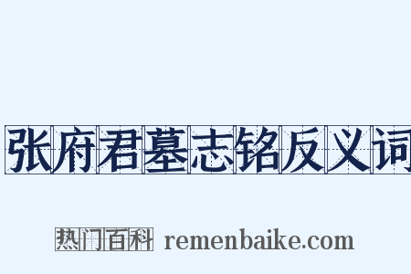 张府君墓志铭反义词是什么意思的图片